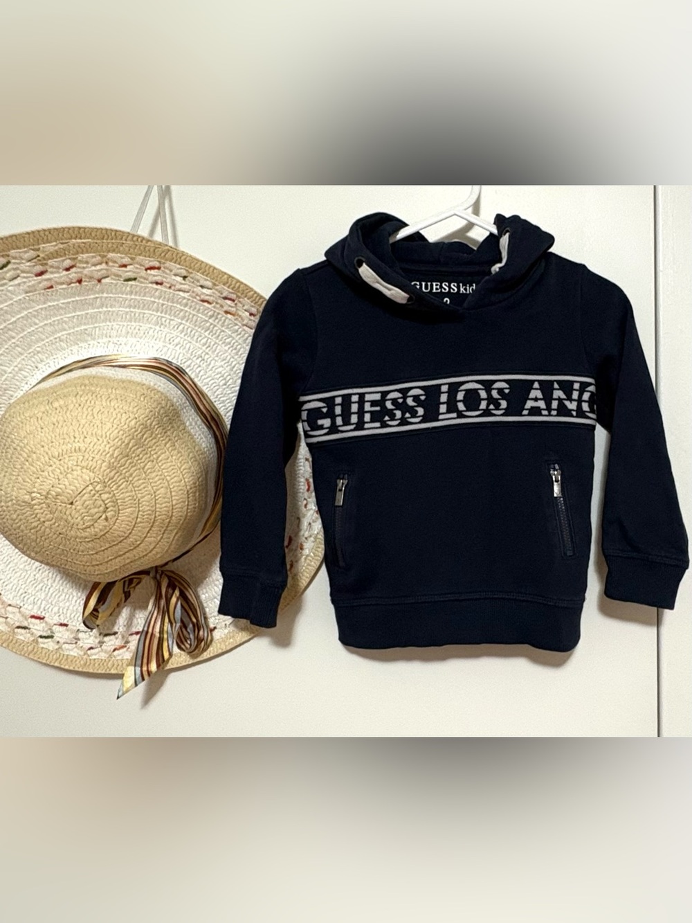 GUESS Kids Navy Blue Logo Hoodie for Kids